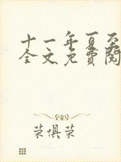 十一年夏至小说全文免费阅读封面