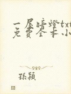 一屋暗灯txt免费全本小说电子书封面
