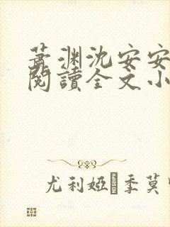 萧渊沈安安免费阅读全文小说