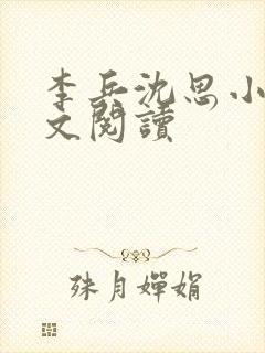 李兵沈思小说全文阅读