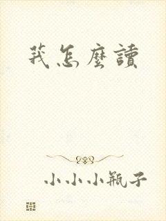 莪怎么读封面