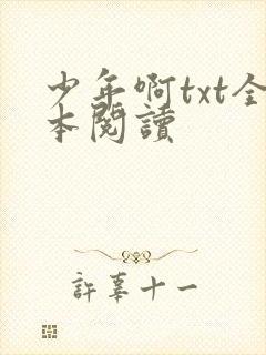 少年啊txt全本阅读
