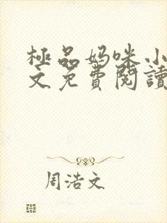 极品妈咪小说全文免费阅读