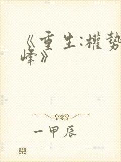 《重生:权势巅峰》封面