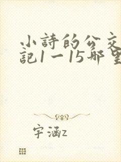 小诗的公交车日记1一15哪里能看