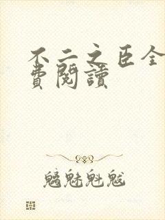 不二之臣全文免费阅读封面