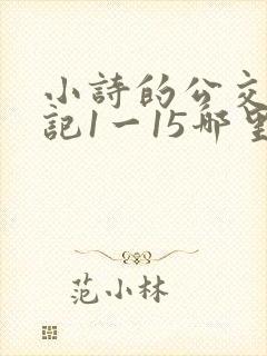 小诗的公交车日记1一15哪里能看