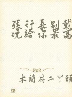 张行长别戴了今晚给你最高的待遇