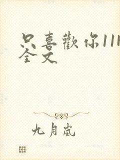 只喜欢你11H全文