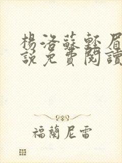 杨洛苏轻眉笔小说免费阅读