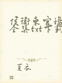 侯卫东官场笔记全集txt下载