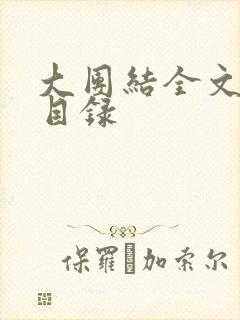 大团结全文阅读目录封面