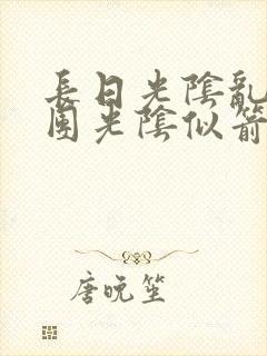 长日光阴乱作一团光阴似箭教主封面