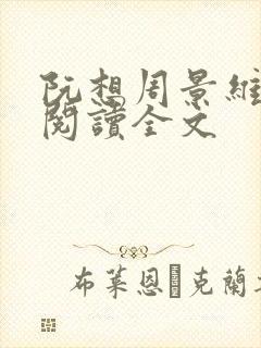 阮想周景维免费阅读全文