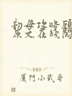 韵母攻略顾小暖原文在线阅读封面
