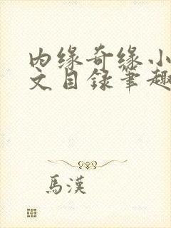 内缘奇缘小说全文目录笔趣阁封面