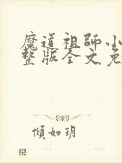 魔道祖师小说完整版全文免费阅读
