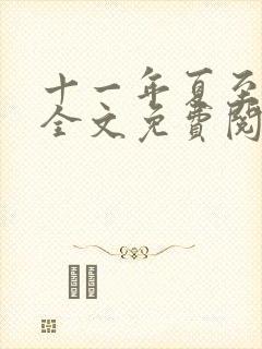 十一年夏至小说全文免费阅读封面