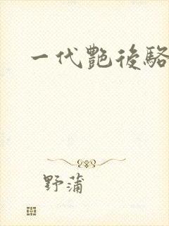 一代艳后骆冰封面
