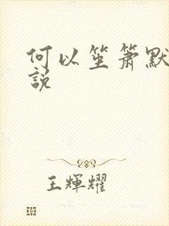 何以笙箫默 小说
