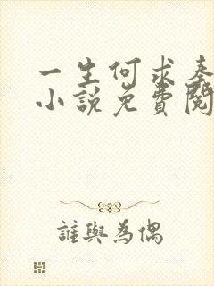 一生何求秦菲雪小说免费阅读