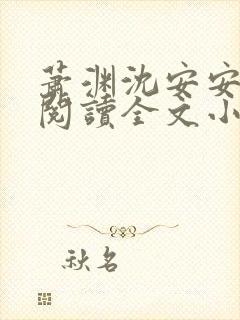 萧渊沈安安免费阅读全文小说