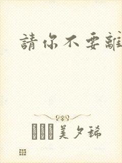 请你不要离开我