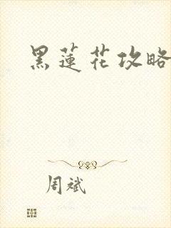 黑莲花攻略手册封面