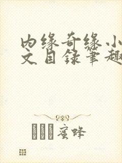 内缘奇缘小说全文目录笔趣阁