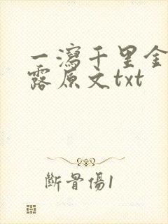 一泻千里金银花露原文txt