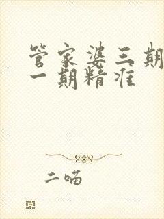管家婆三期必开一期精准封面