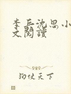 李兵沈思小说全文阅读封面