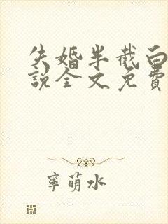 失婚半截白菜小说全文免费阅读