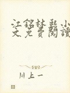 江铭林熙小说全文免费阅读