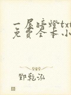 一屋暗灯txt免费全本小说电子书