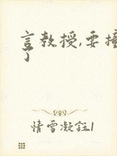 言教授,要撞坏了