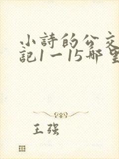 小诗的公交车日记1一15哪里能看