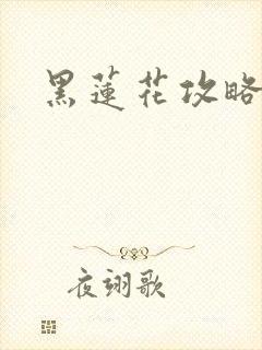 黑莲花攻略手册封面