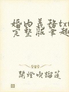 婚内义务txt完整版笔趣阁