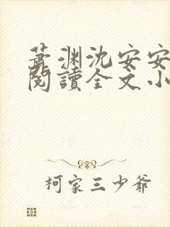 萧渊沈安安免费阅读全文小说