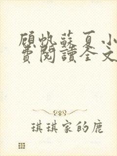 顾帆苏夏小说免费阅读全文封面