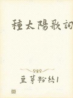 种太阳歌词