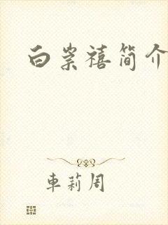 白崇禧简介封面