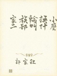 家族轮换小说第二部叫什么名字