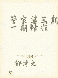 管家婆三期必开一期精准