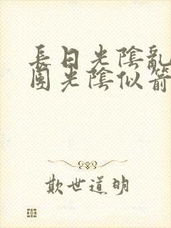 长日光阴乱作一团光阴似箭时渺渺笔