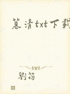 篡清txt下载封面