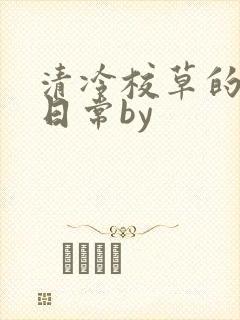 清冷校草的抹布日常by封面