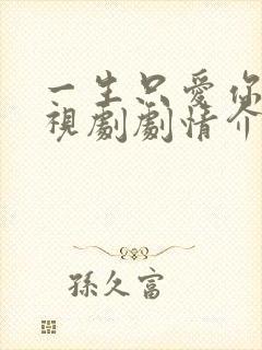 一生只爱你 电视剧剧情介绍封面