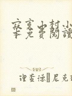 寂寞山村小说全本免费阅读